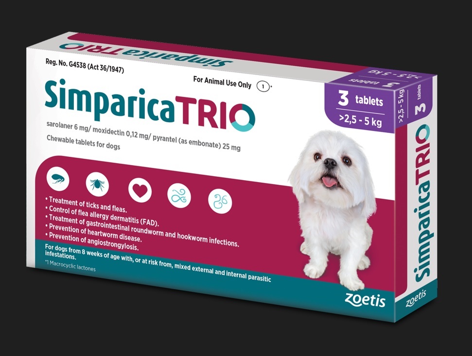 Simparica Trio 2.5-5Kg 3`s Purple
