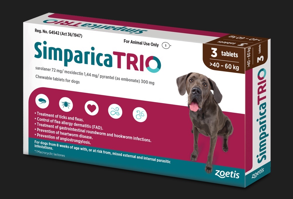 Simparica Trio 40-60Kg 3`s Brown